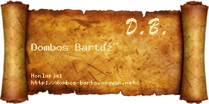 Dombos Bartó névjegykártya
